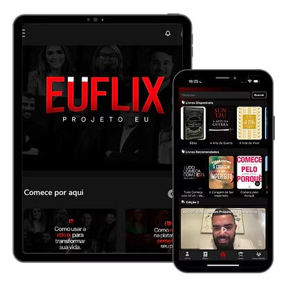 App EuFlix no tablet e no celular